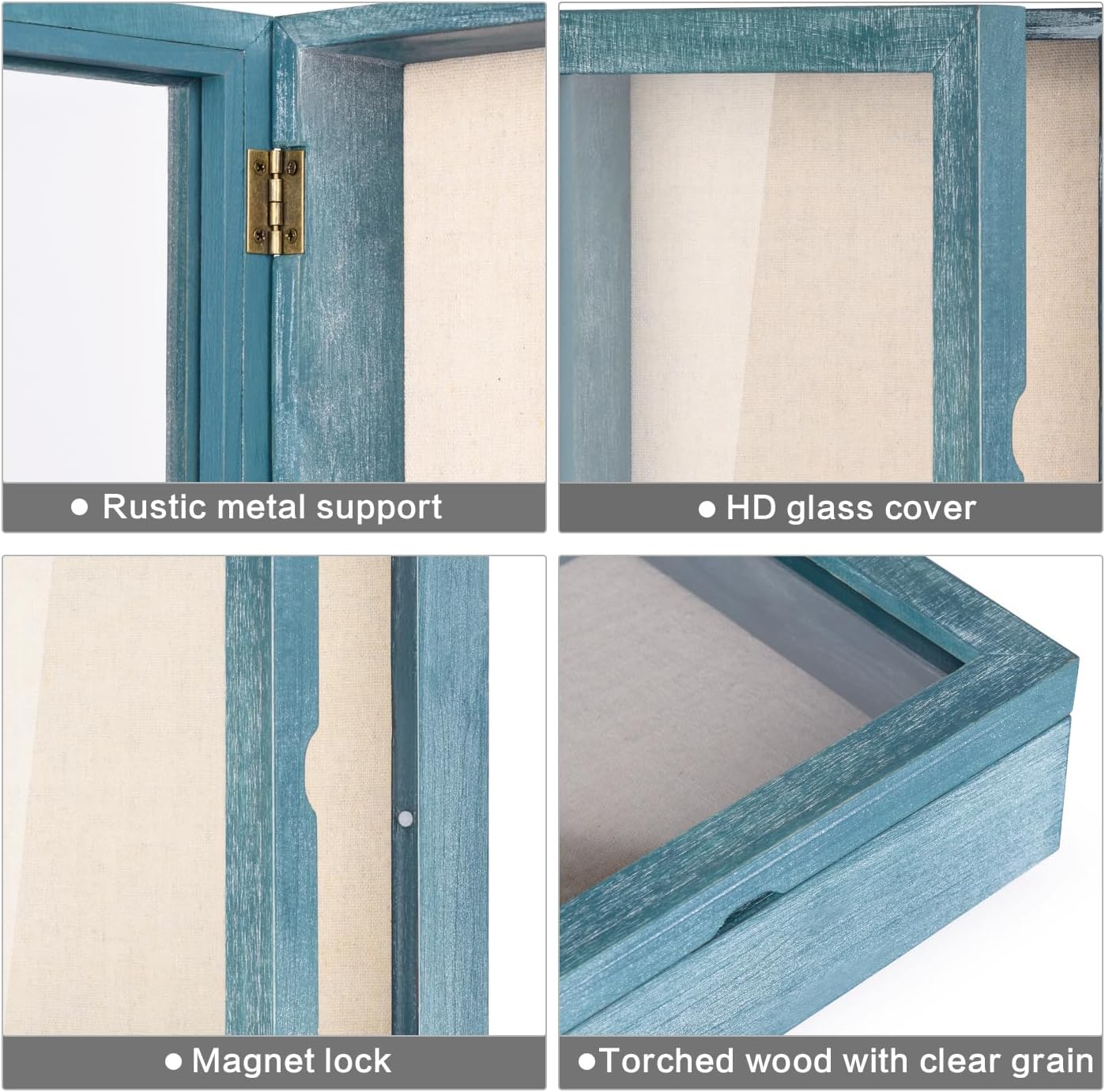 Love-KANKEI Shadow Box Display Case Memory Frame Deep Display Cabinet Gray by Love-KANKEI