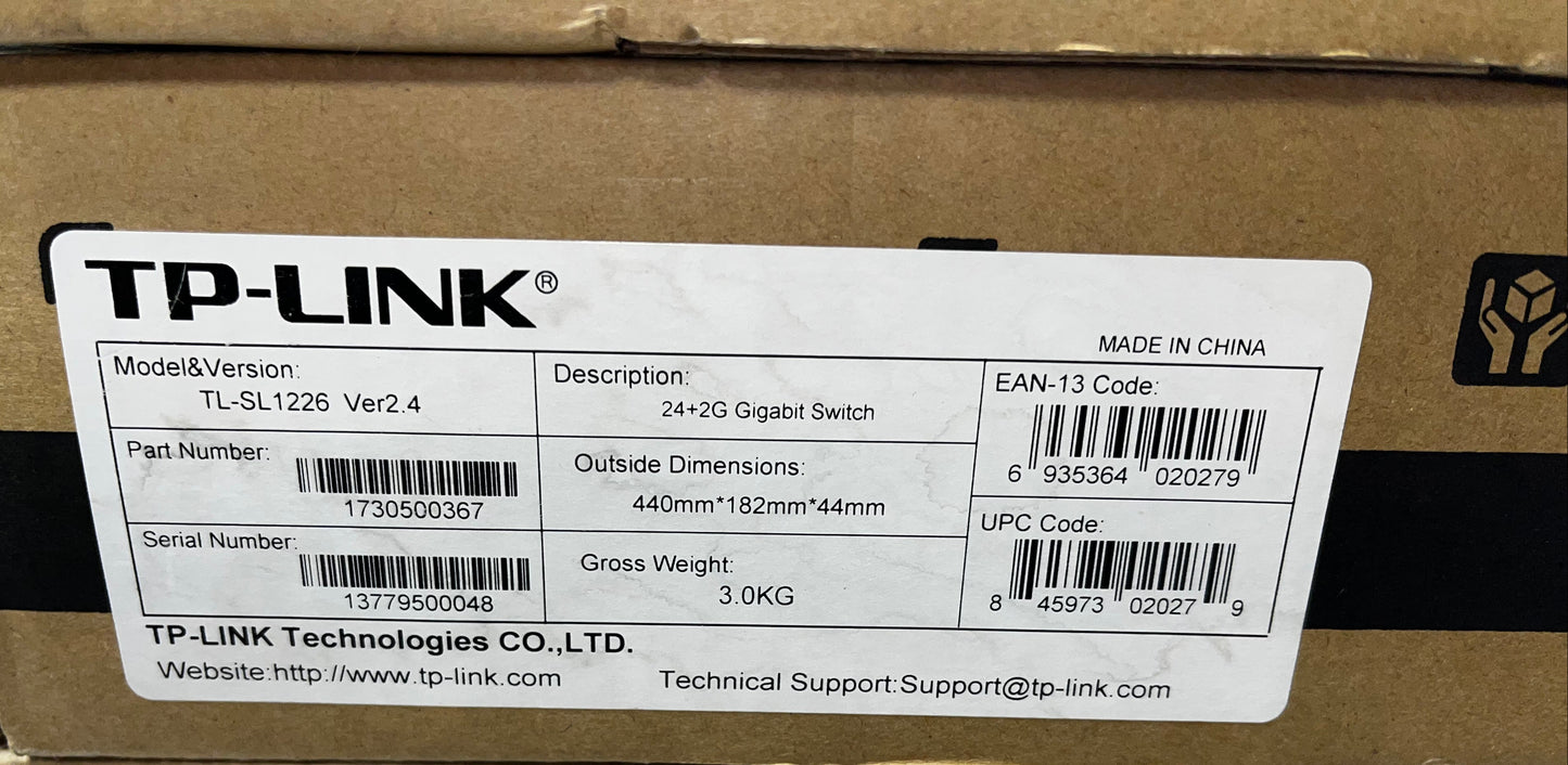 TP-Link TL-SL1226 24-Port +2 - Unmanaged Rackmount Network Switch by TP-Link