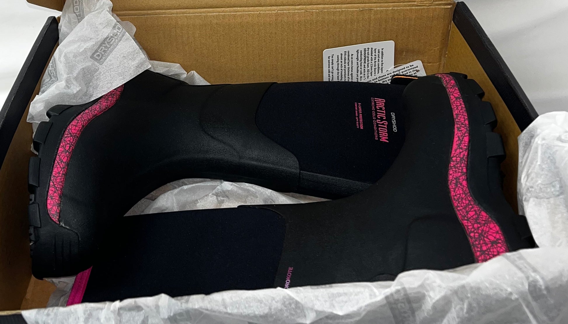 Dryshod Arctic Storm Hi Women's Waterproof Insulated Winter Boots Black Pink Size 6 by Dryshod