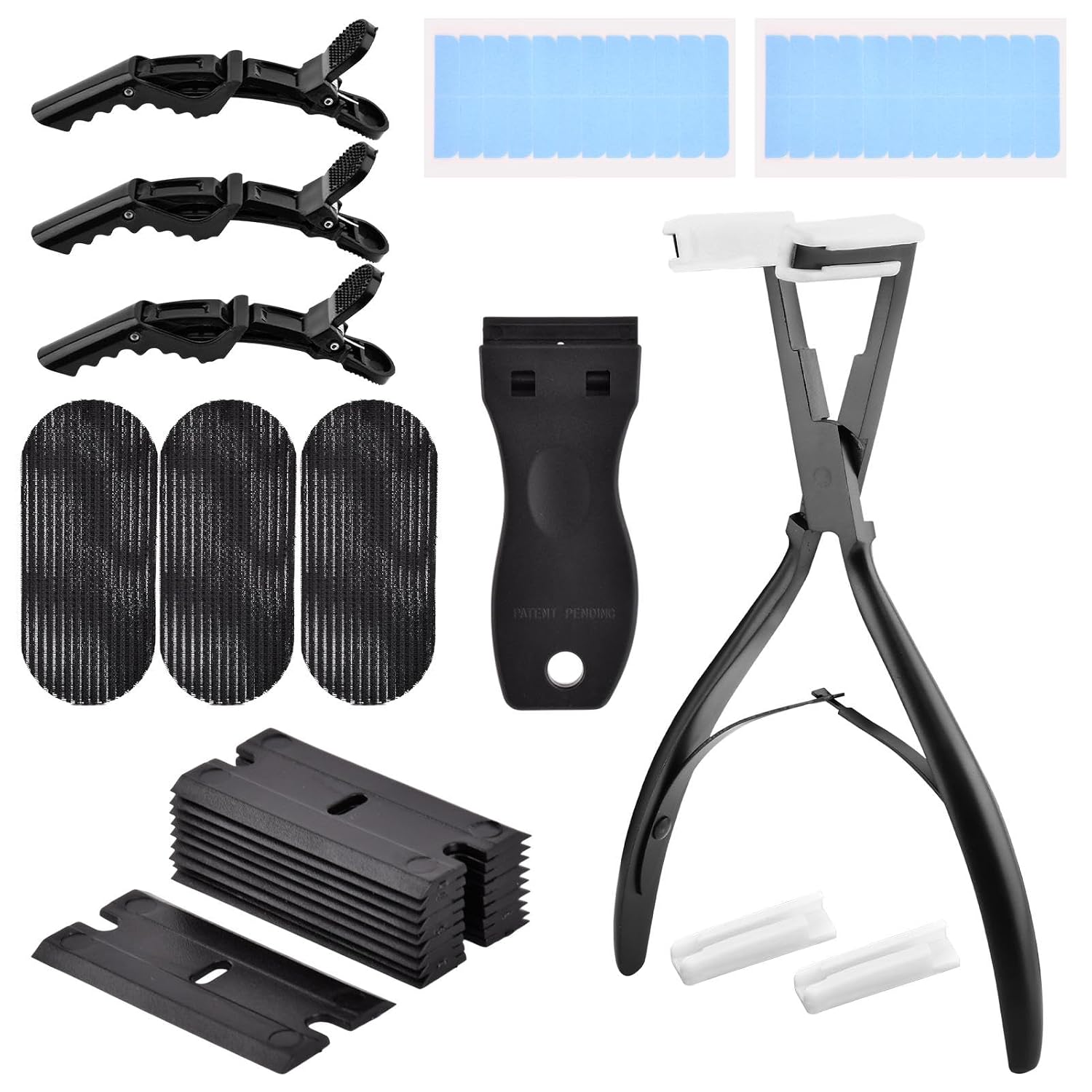 Hair Extension Tool Kit Rainbow Pliers Set w/ Clips Needles Tape Remover Holder by Gomake