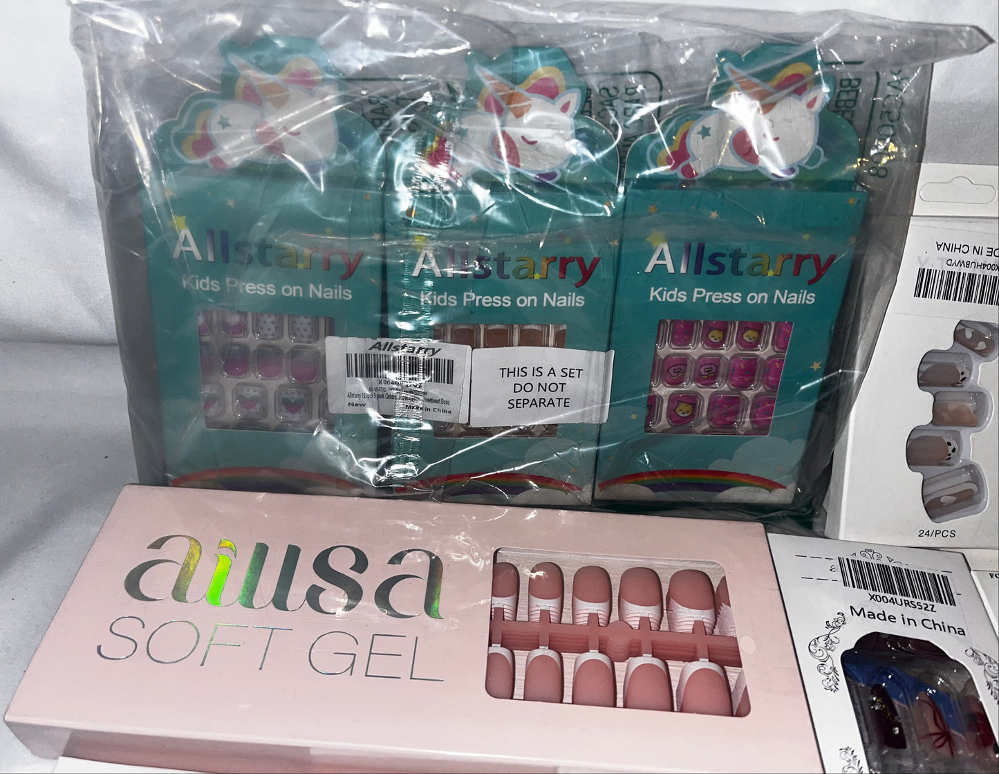 Mixed Lot of Press On Nails, Nail Art, Kids Gel French Tip Wholesale Bundle by Instant Mani