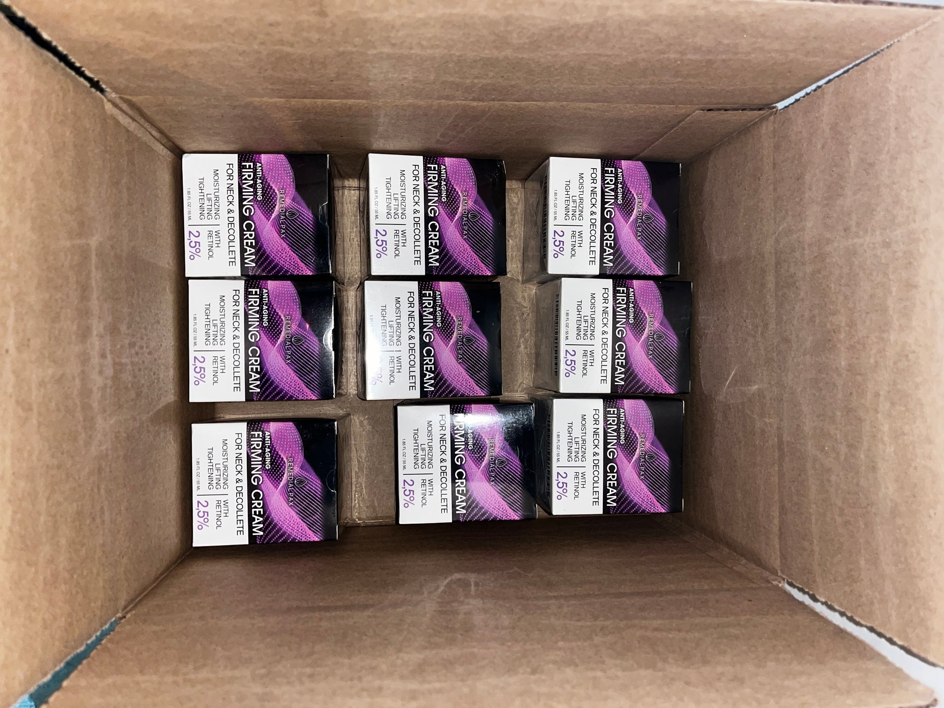 Lot of 9 - Remedial Pax Anti-Aging Firming Cream Neck & Decollete Retinol 2.5% by Remedial Pax