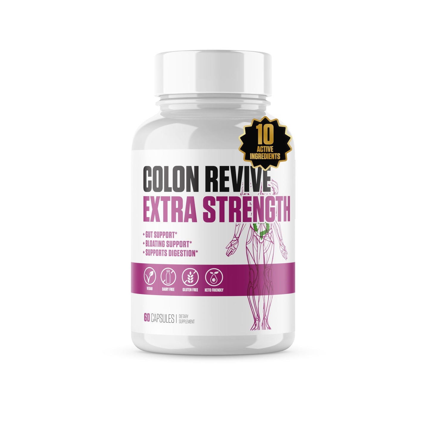 Lot of 13 - Colon Revive Extra Strength Digestive Support 60 Capsules