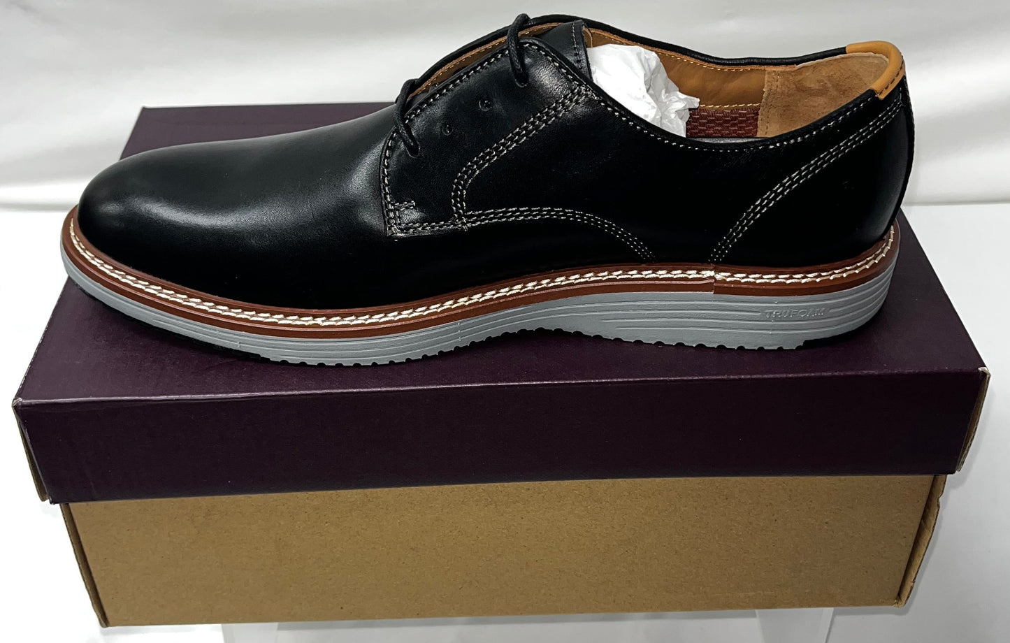 Johnston & Murphy Upton Plain Toe Black Leather Men's Shoes Size 9 M by Johnston & Murphy