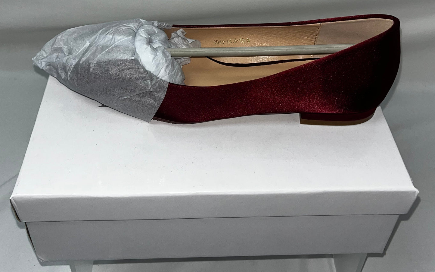 Lot of 3 - ERIJUNOR Women's Burgundy Satin Pointed Toe Wedding Dress Flats Mixed Sizes by ERIJUNOR