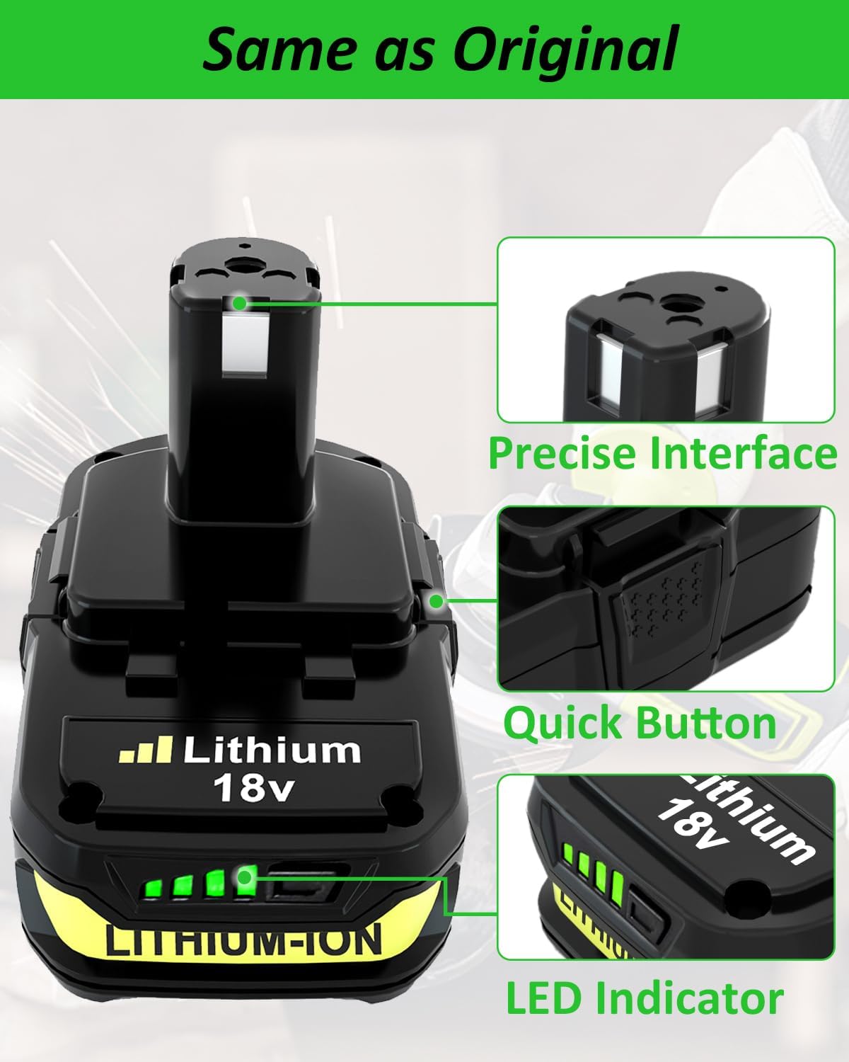 ULDERTRA 2 pack - 18V Li-Ion Replacement Battery Pack 3.0Ah by ULDERTRA