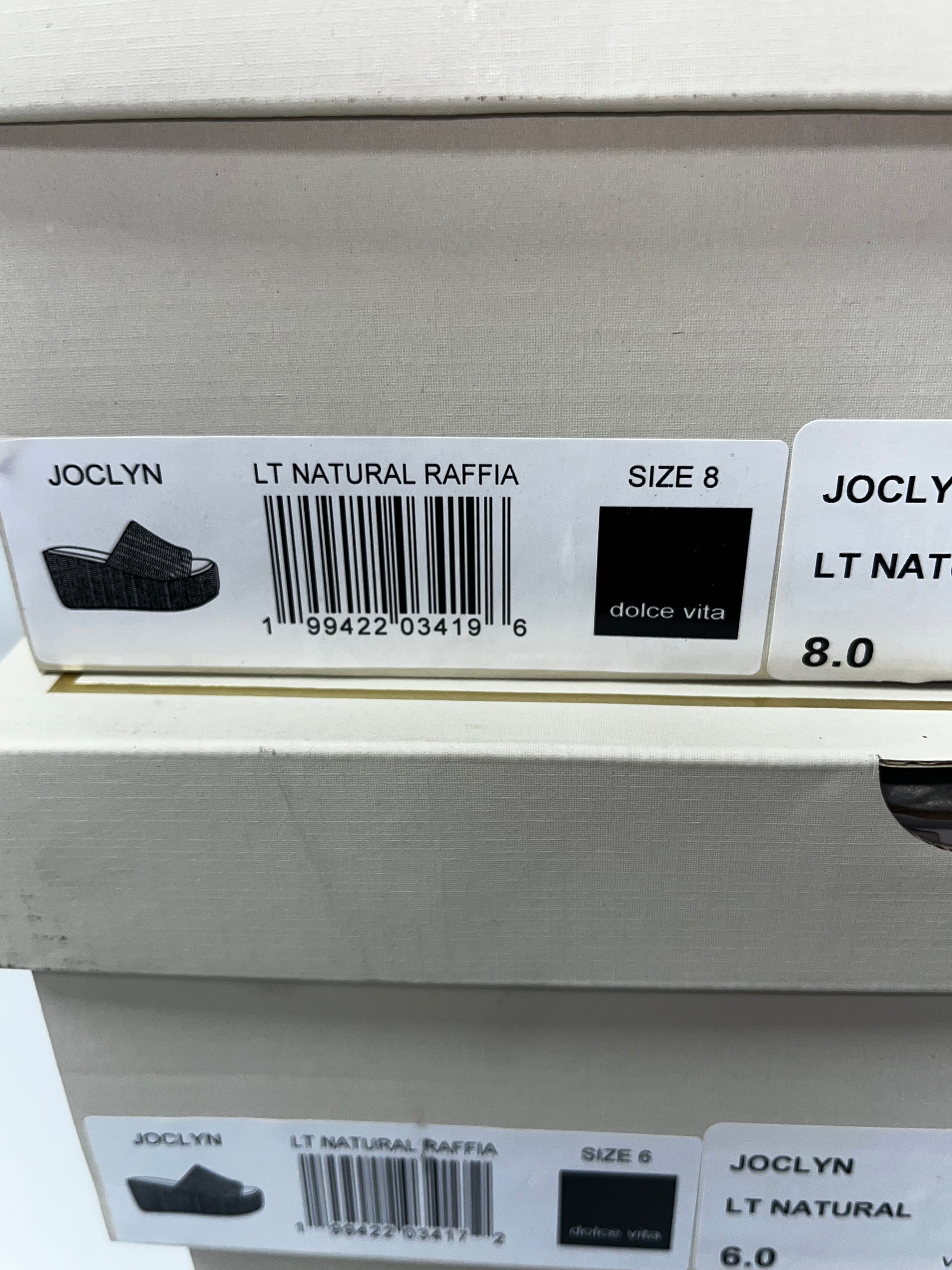 Lot of 3 - Dolce Vita Joclyn Raffia Platform Wedge Slide Sandals Women's Sizes 6 & 8 by Dolce Vita