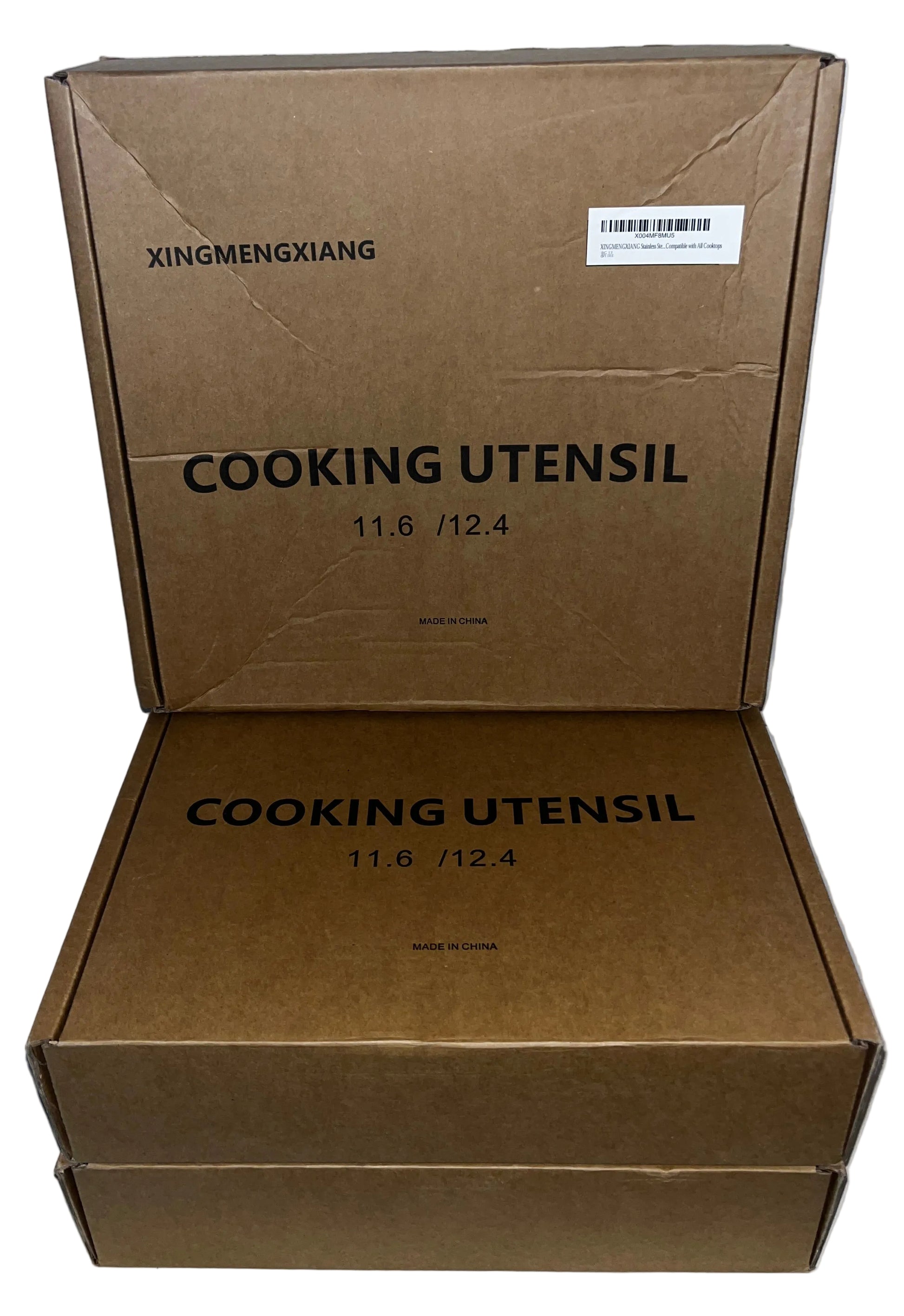 Lot of 3 - Stainless Steel Honeycomb Nonstick Frying Pans 12.4" by XINGMENGXIANG