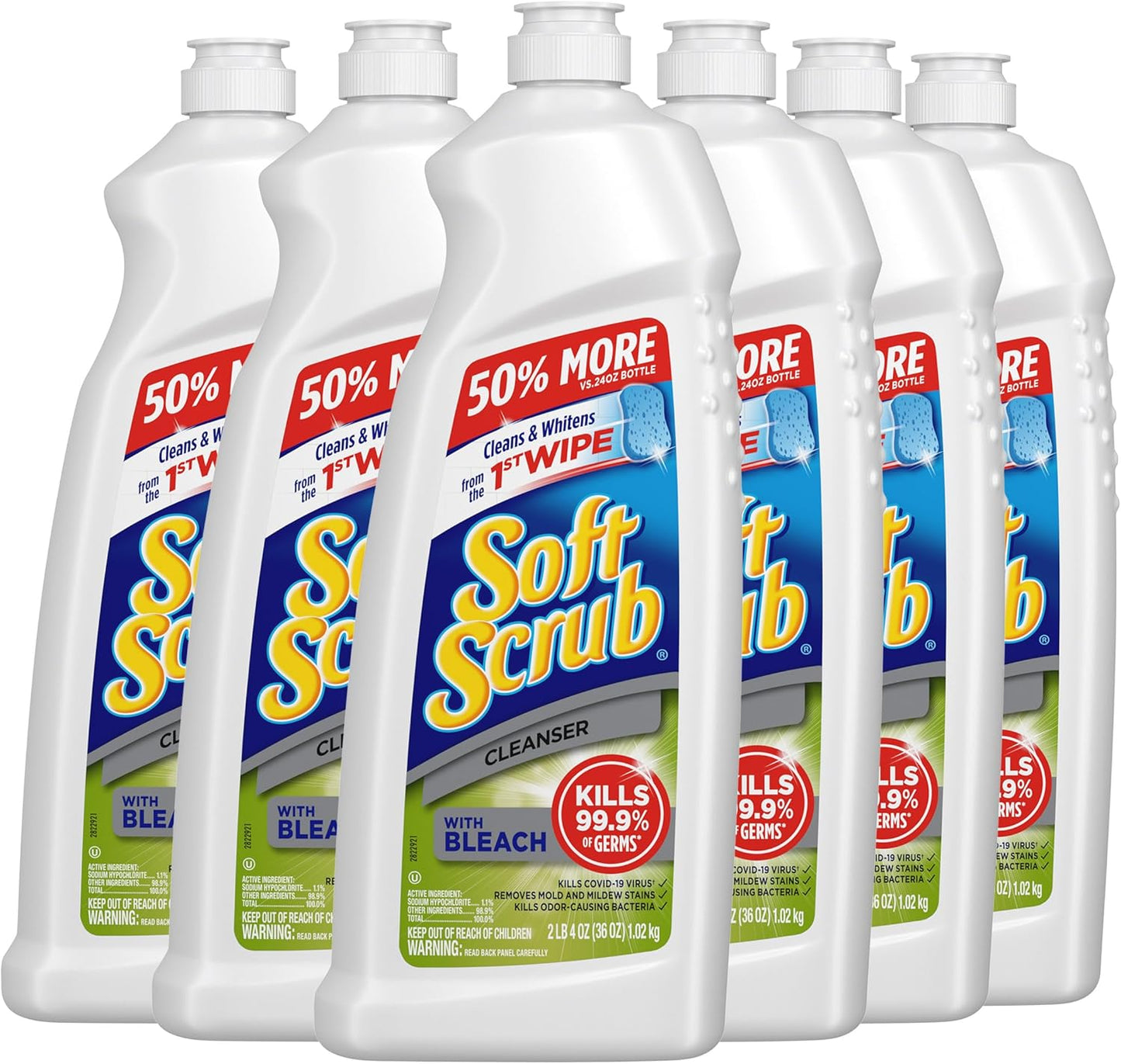 Lot of 6 - Soft Scrub Cleaner with Bleach - Cleaning lot by Soft Scrub