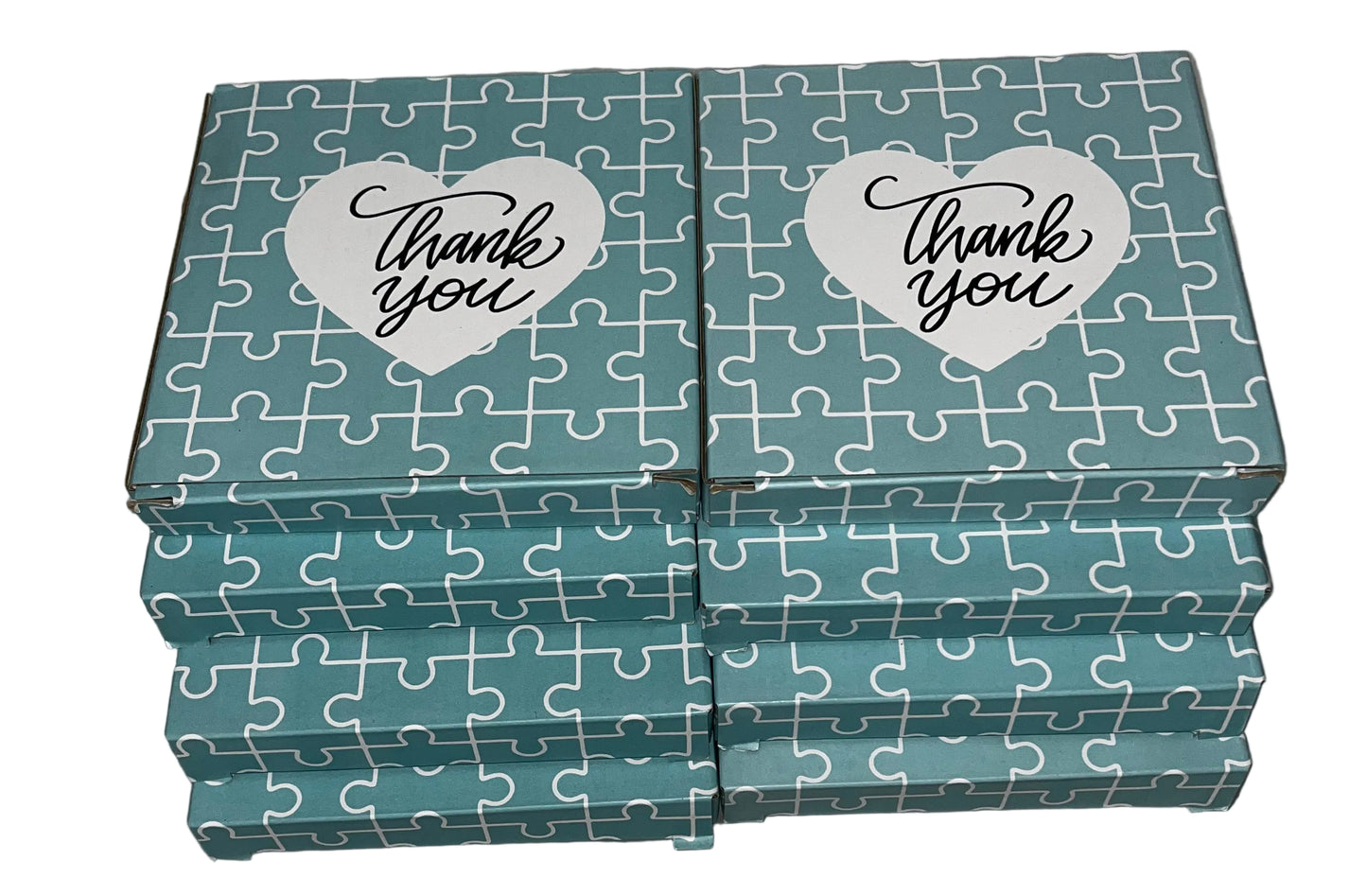 Lot of 8 - Gigi Acrylic Puzzle-Shaped Keepsake Plaques with Gift Boxes