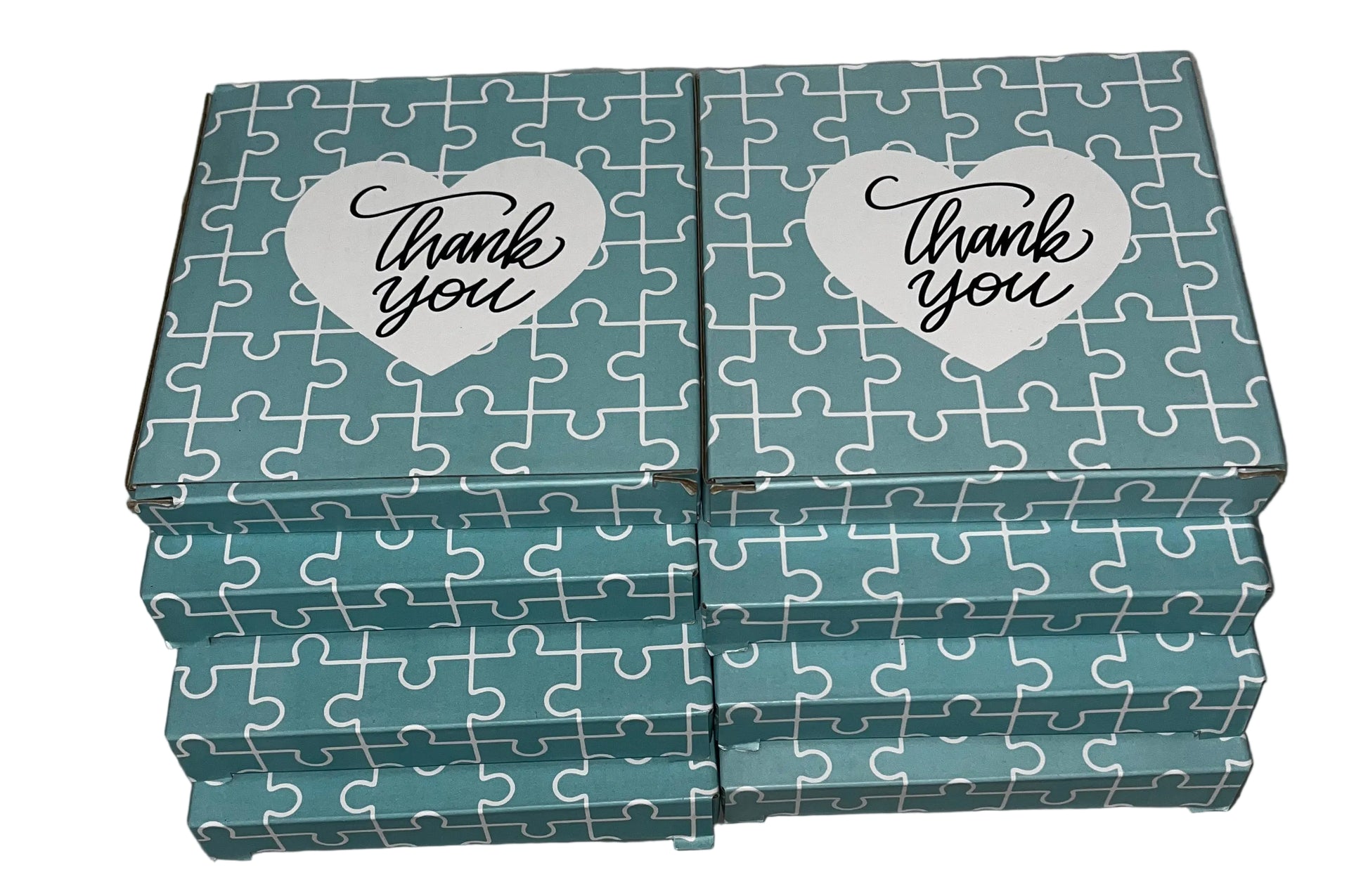Lot of 8 - Gigi Acrylic Puzzle-Shaped Keepsake Plaques with Gift Boxes