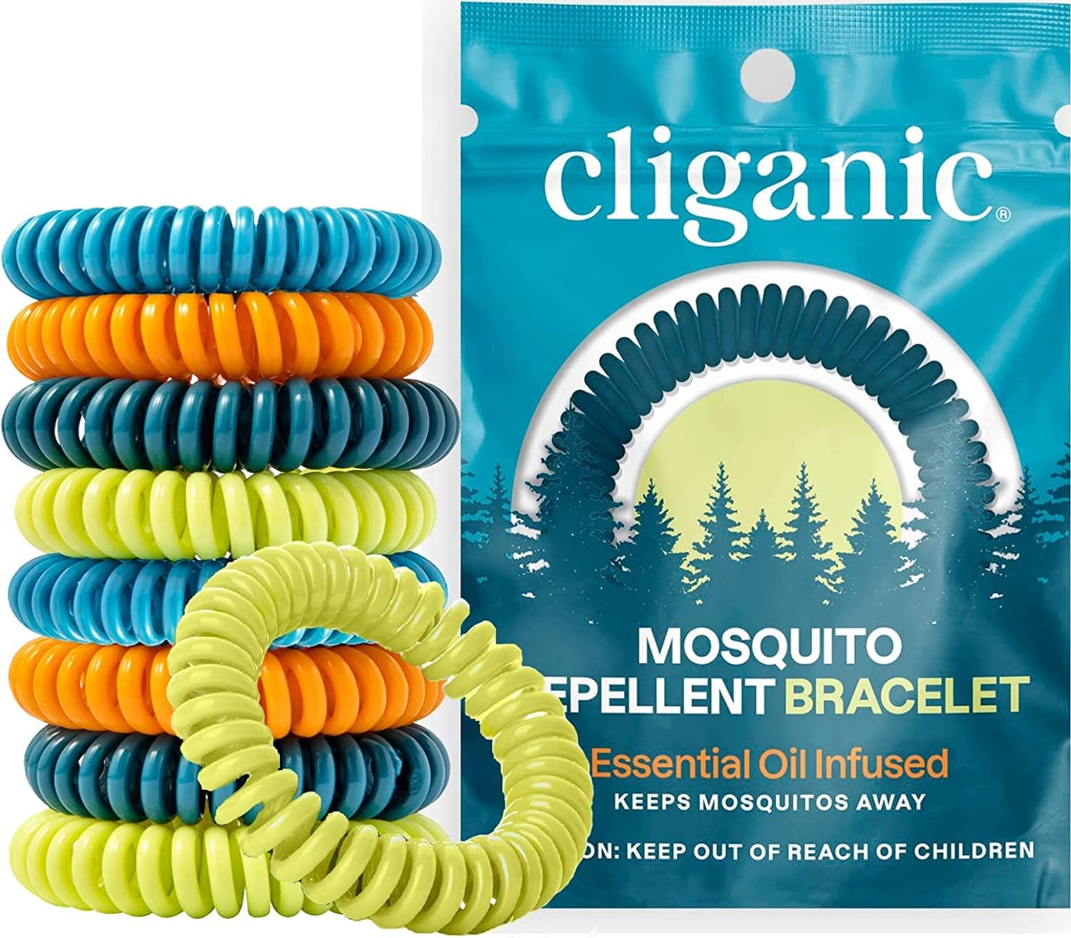Pack of 50 Cliganic Mosquito Repellent Bracelets Essential Oil by Cliganic