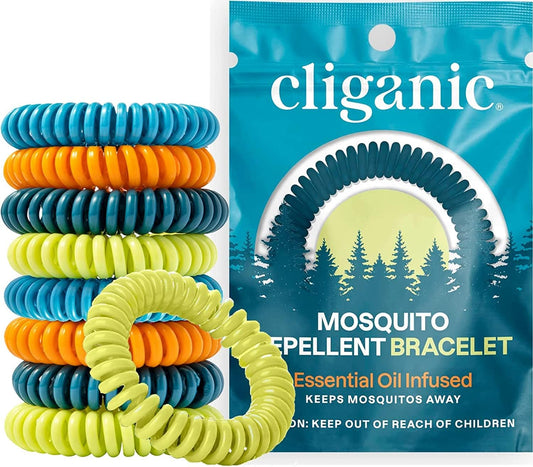 Pack of 50 Cliganic Mosquito Repellent Bracelets Essential Oil by Cliganic