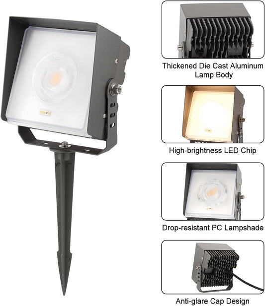 SAMVOL 48W LED Landscape Spotlight Outdoor Garden Tree Light IP65 Waterproof by SAMVOL