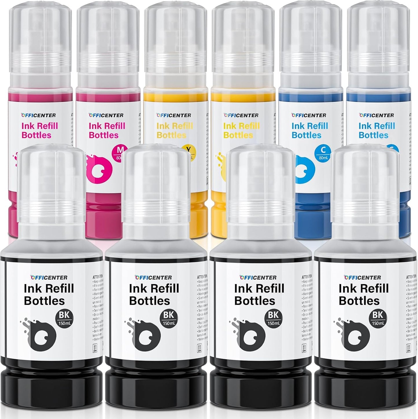 Officenter T502 Refill Ink Bottles 10 Bottle Combo Pack by Officenter