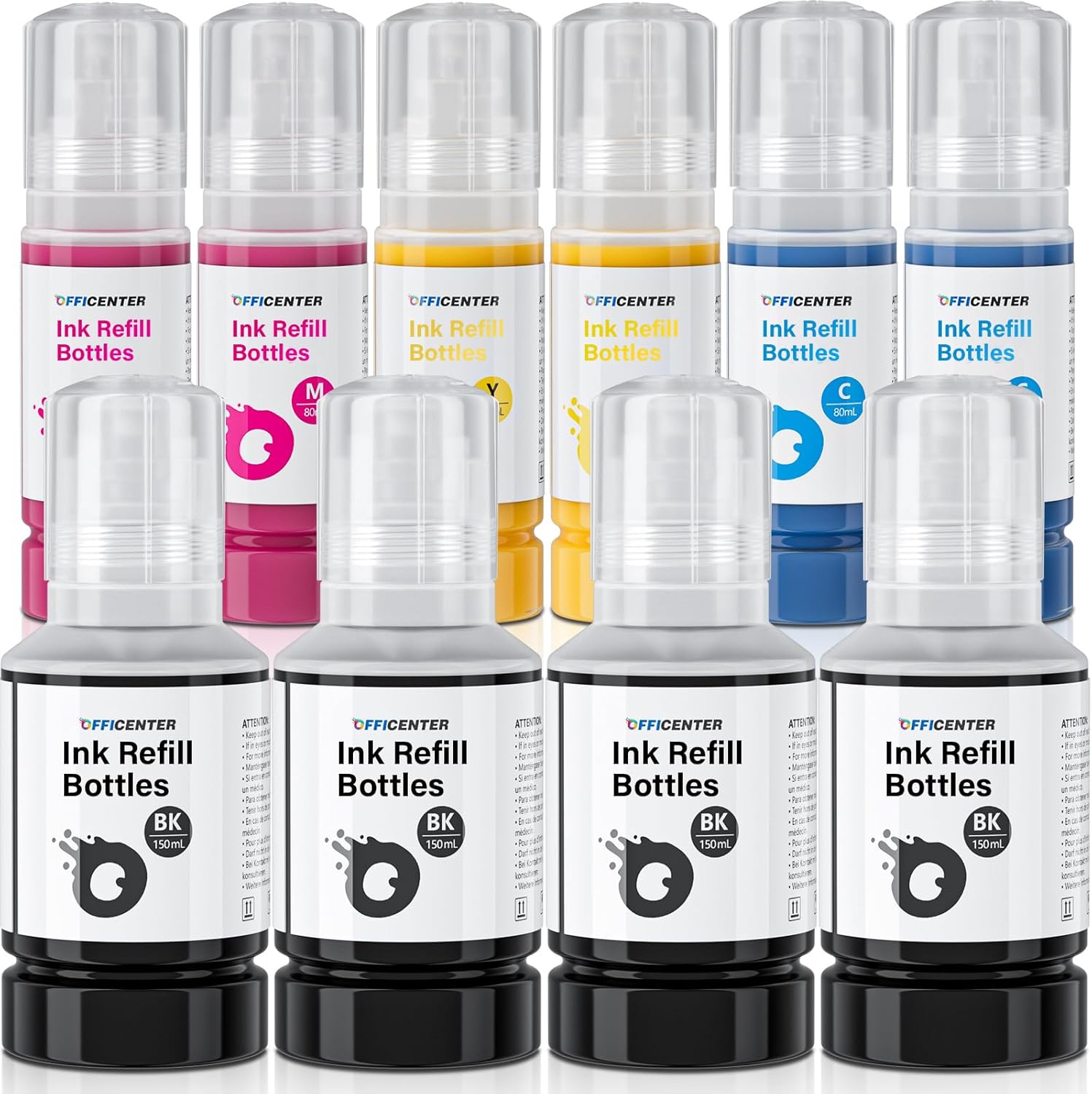 Officenter T502 Refill Ink Bottles 10 Bottle Combo Pack by Officenter