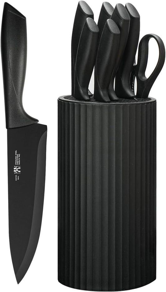 Lot of 4 - Hunter Dual 8PC Knife Set Stainless Steel Knife Block by Hunter Dual
