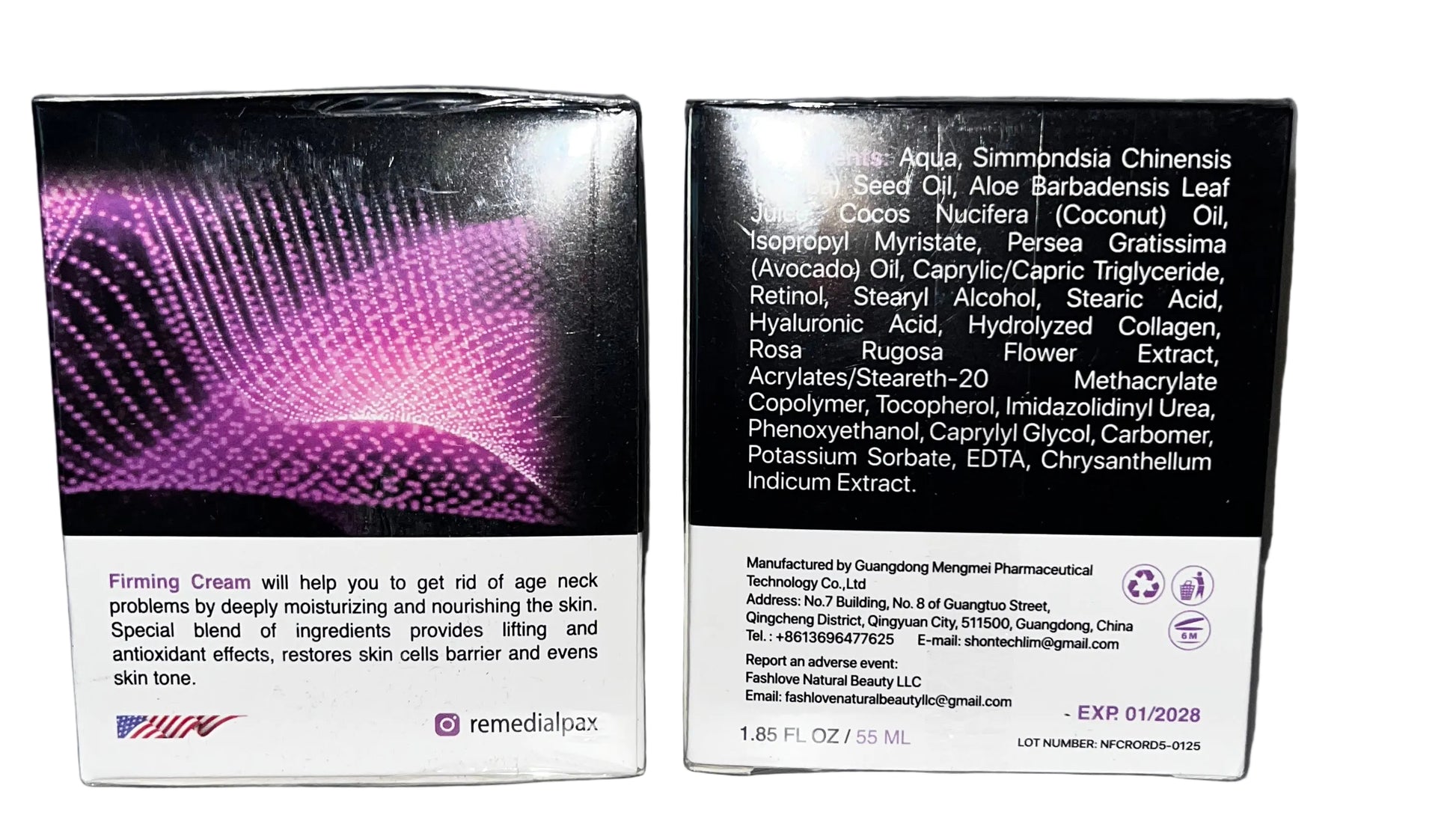 Lot of 9 - Remedial Pax Anti-Aging Firming Cream Neck & Decollete Retinol 2.5% by Remedial Pax