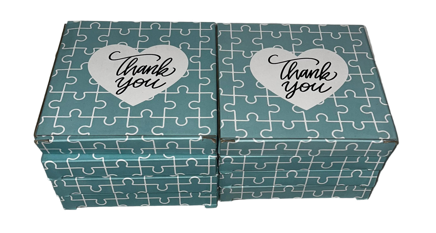 Lot of 8 - Gigi Acrylic Puzzle-Shaped Keepsake Plaques with Gift Boxes
