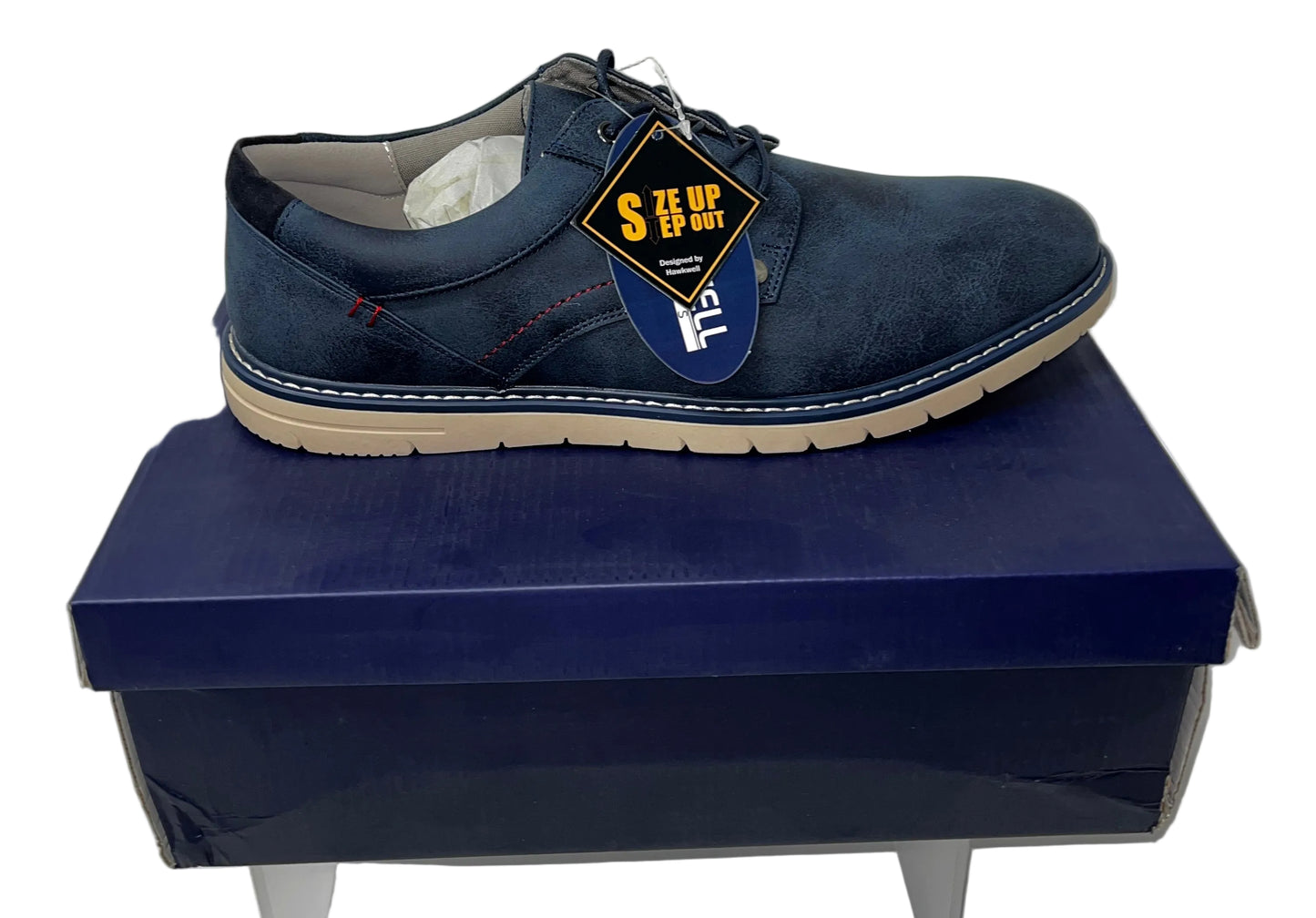 Hawkwell Men's Blue Casual Lace-Up Oxford Shoes Size 14 by Hawkwell