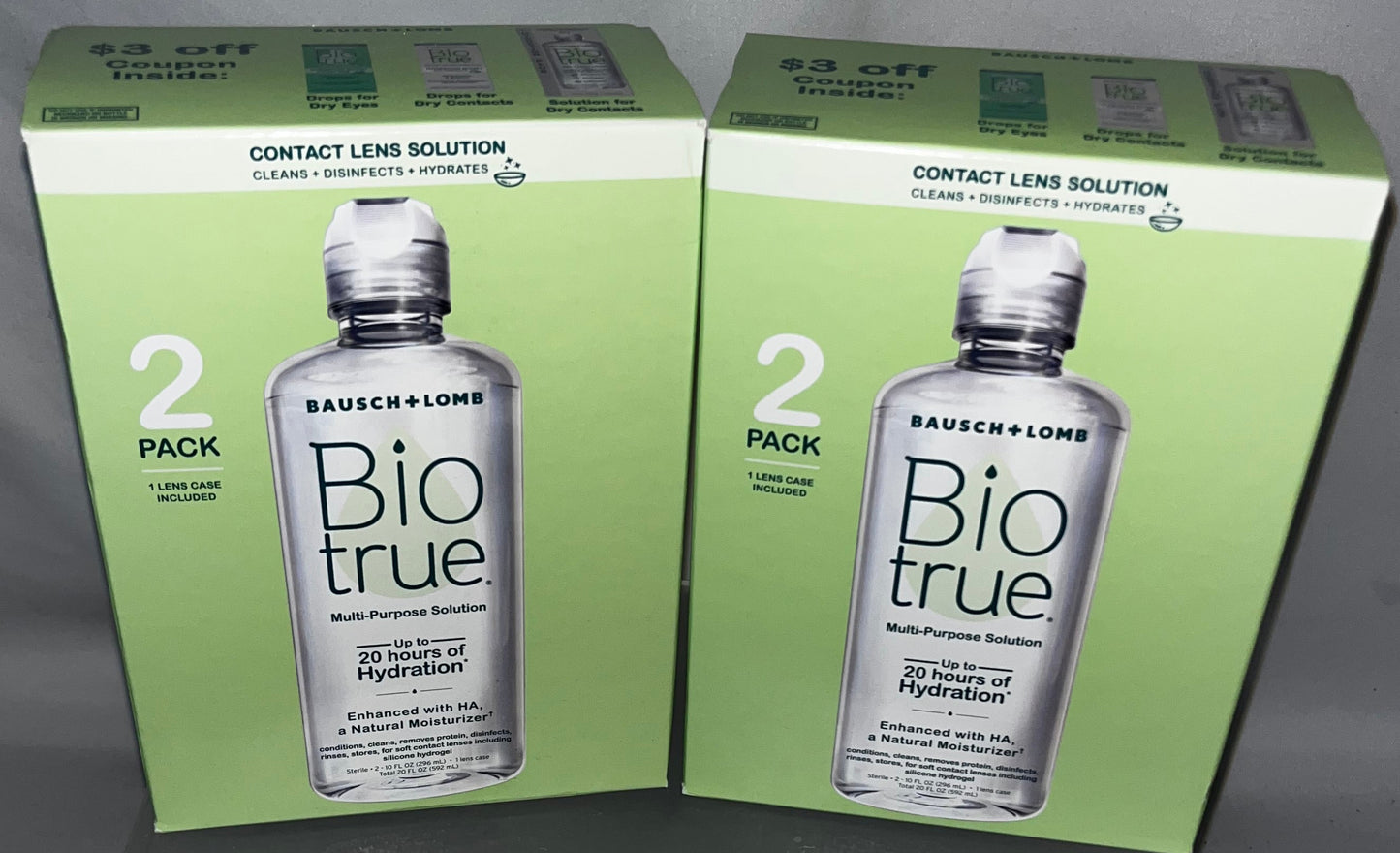Lot of 4 - Bausch Lomb Biotrue Contact Lens Solution 2 Pack Hydration by Bausch + Lomb