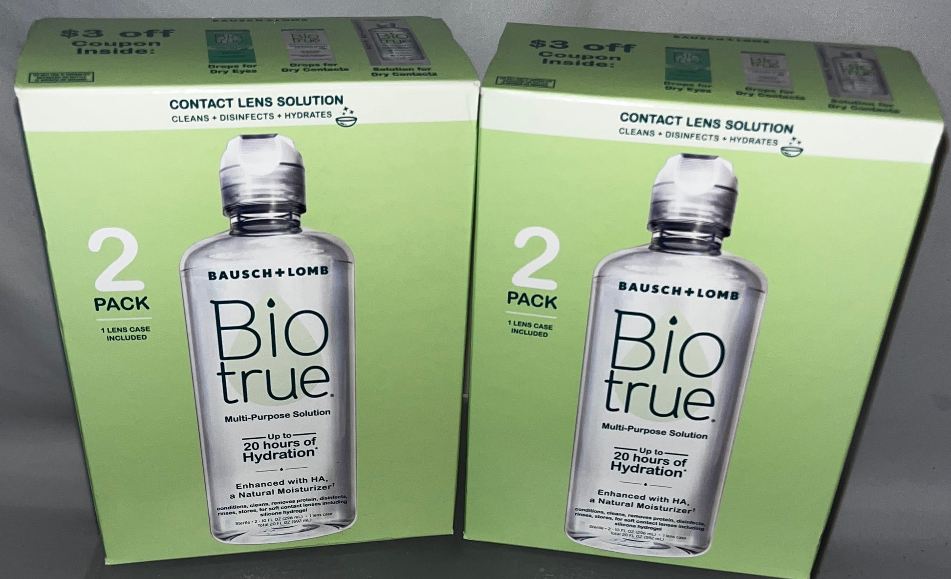 Lot of 4 - Bausch Lomb Biotrue Contact Lens Solution 2 Pack Hydration by Bausch + Lomb