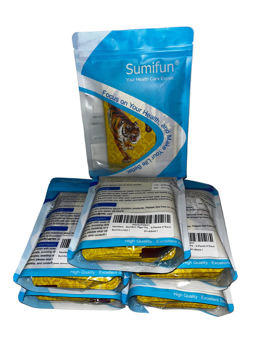 Lot of 6 - Sumifun Tiger Pain Relief Patches 5x8 Pack + 1x4 Pack New by Sumifun