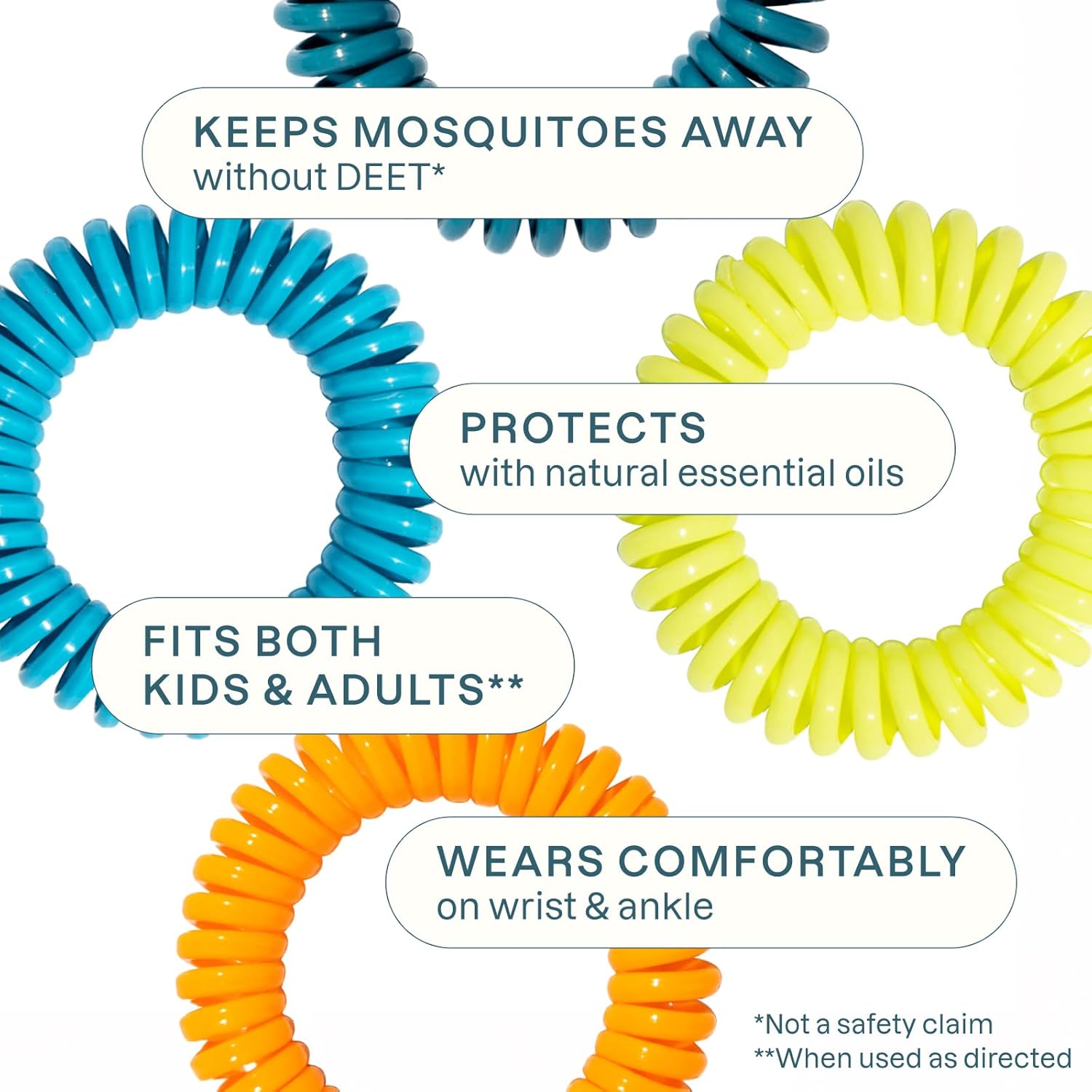 Pack of 50 Cliganic Mosquito Repellent Bracelets Essential Oil by Cliganic