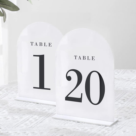 Table Number Sign Set 1-20 Double Sided Cards w/ Holders Wedding Reception by Uniqooo