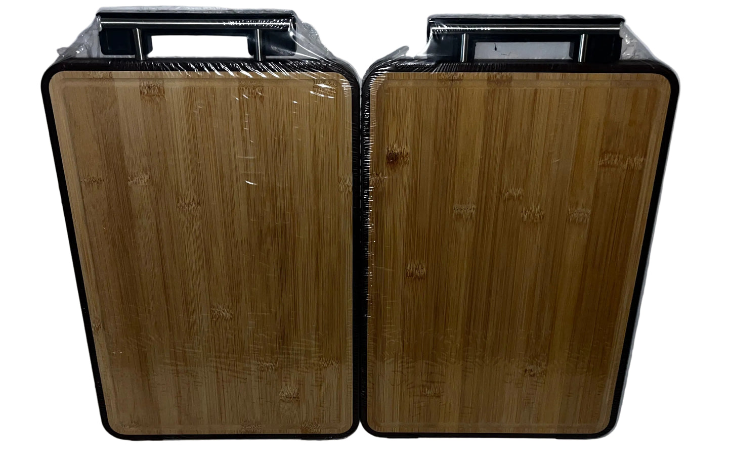 Lot of 2 - Kichn Double Sided Cutting Boards Stainless Steel Bamboo Handle by Kichn