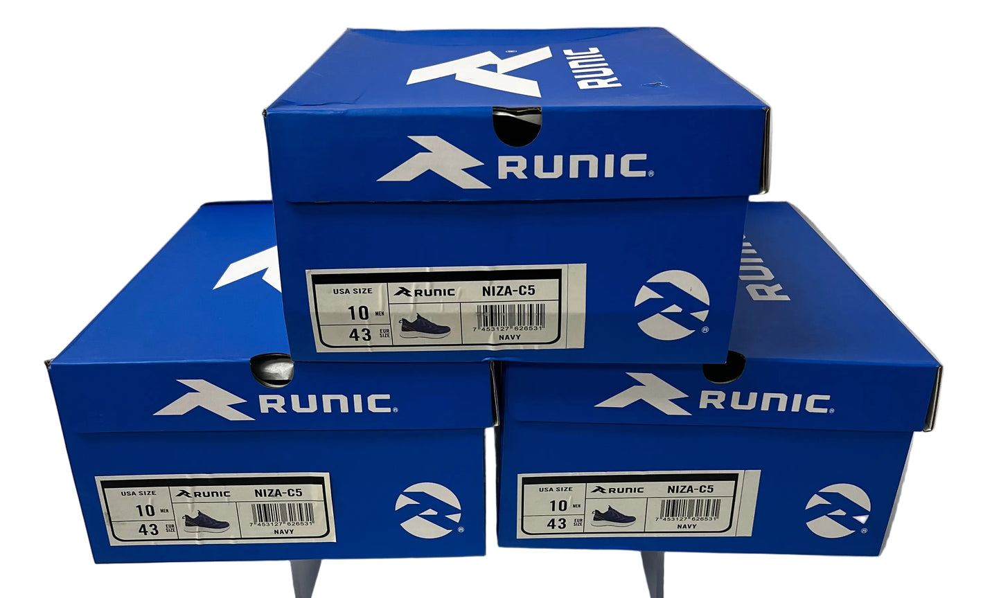 Lot of 3 - Runic NIZA-C5 Men's Running Shoes Navy Size 10 Athletic Sneakers by Runic
