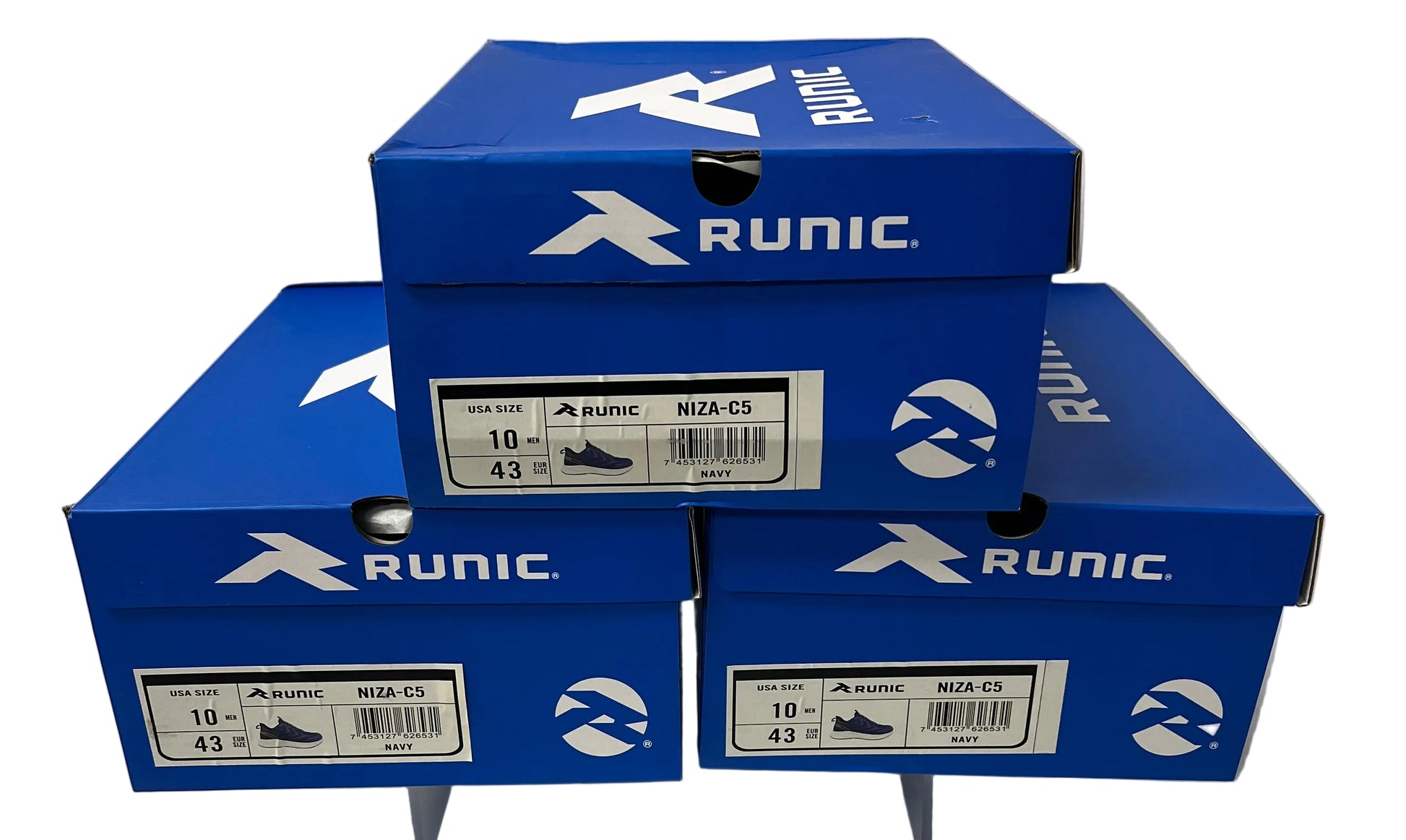 Lot of 3 - Runic NIZA-C5 Men's Running Shoes Navy Size 10 Athletic Sneakers by Runic