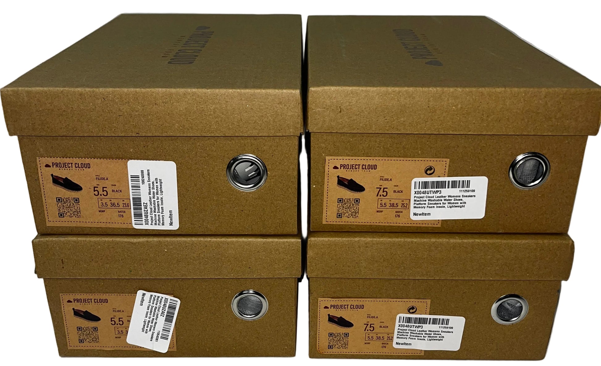 Lot of 4 - Project Cloud Fildea Women's Black Slip-On Shoes Sizes 5.5 & 7.5 by Project Cloud