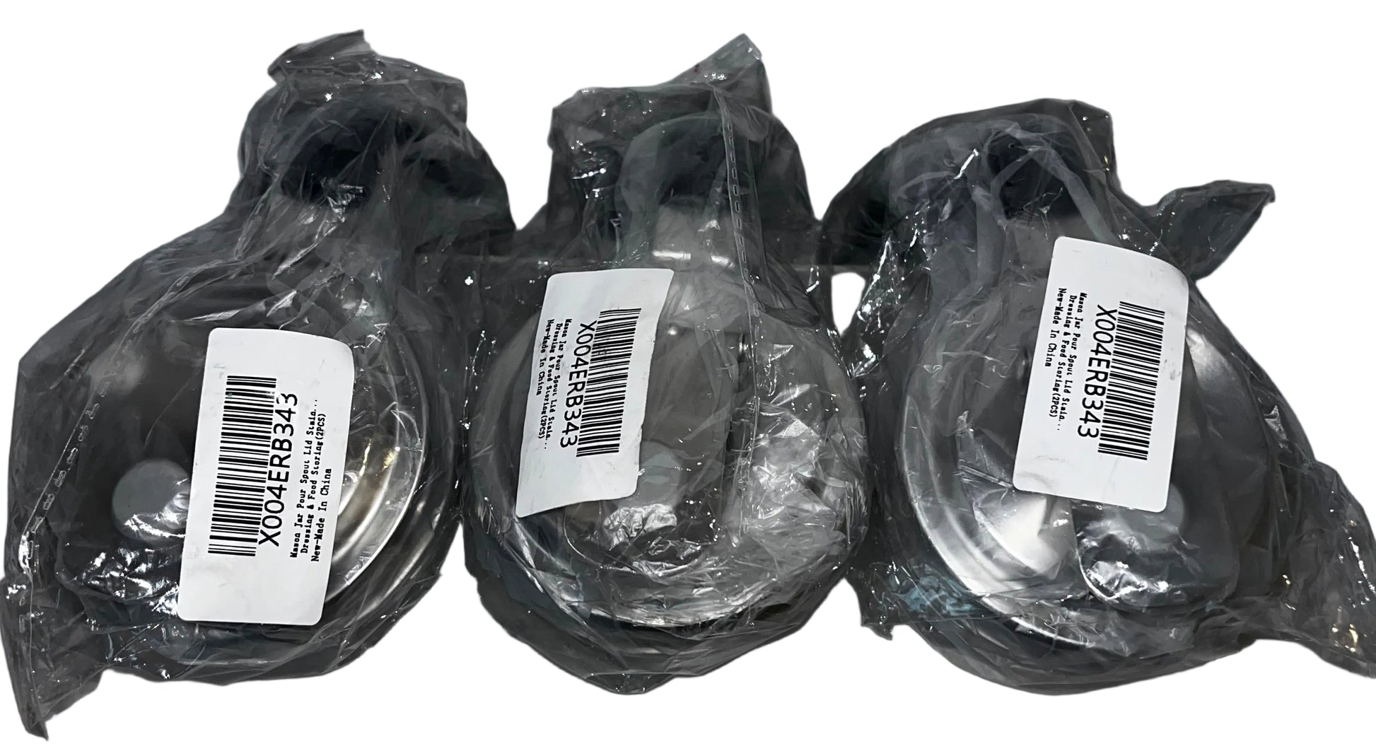 Lot of 3 - Mason Jar Pour Spout Lid Stainless Steel with Handle 2 Pack by Palksky