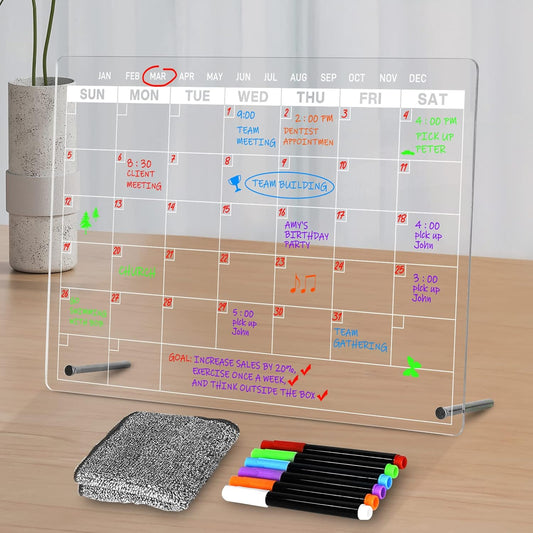 Lot of 4 - Memento Acrylic Dry Erase Monthly Calendar Boards by Memento