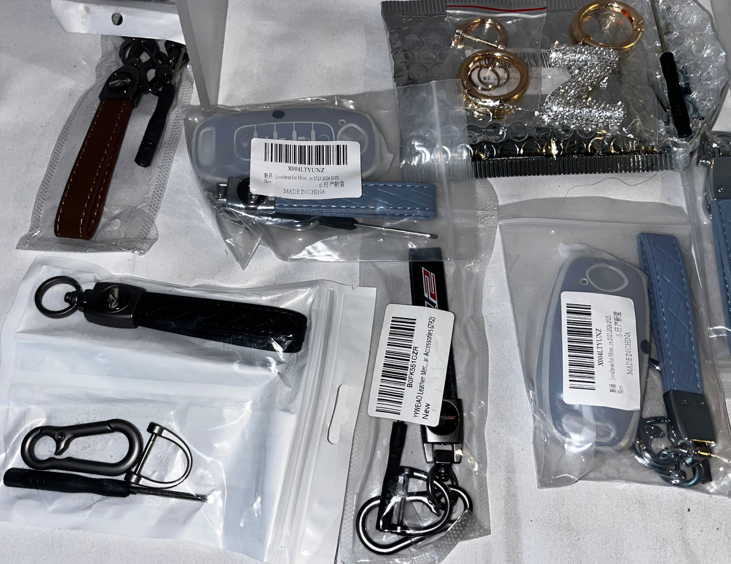 Lot of 13 - Mixed Car Key Fob Covers Keychains & Accessories