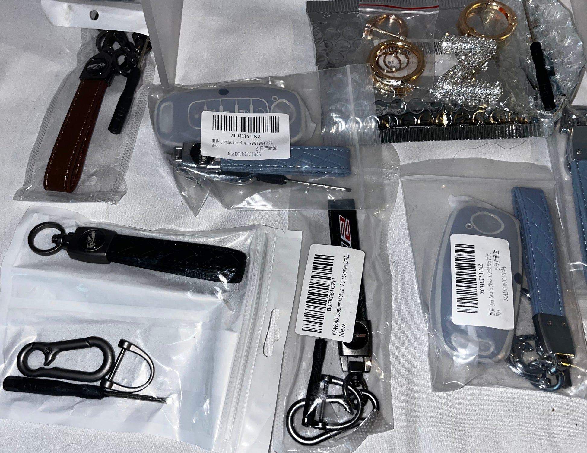 Lot of 13 - Mixed Car Key Fob Covers Keychains & Accessories