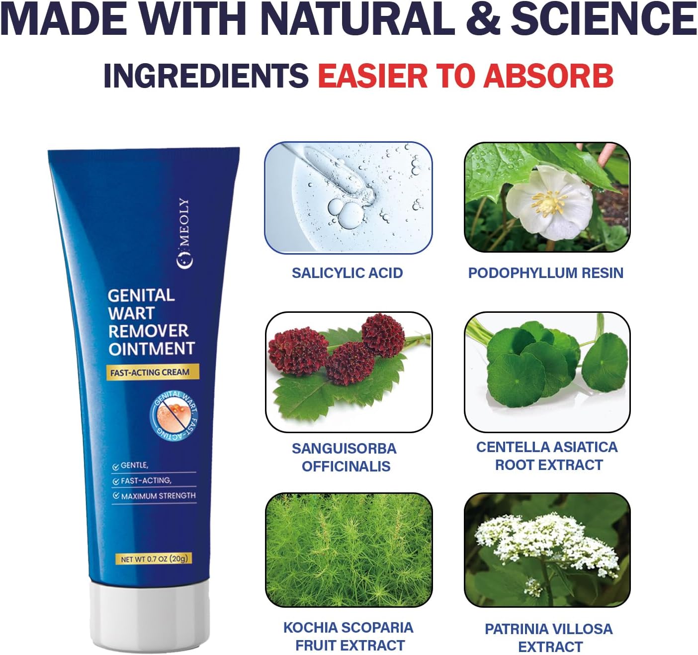 Lot of 16 - Wart Remover Ointment Fast Acting Skin Treatment Cream by Meoly