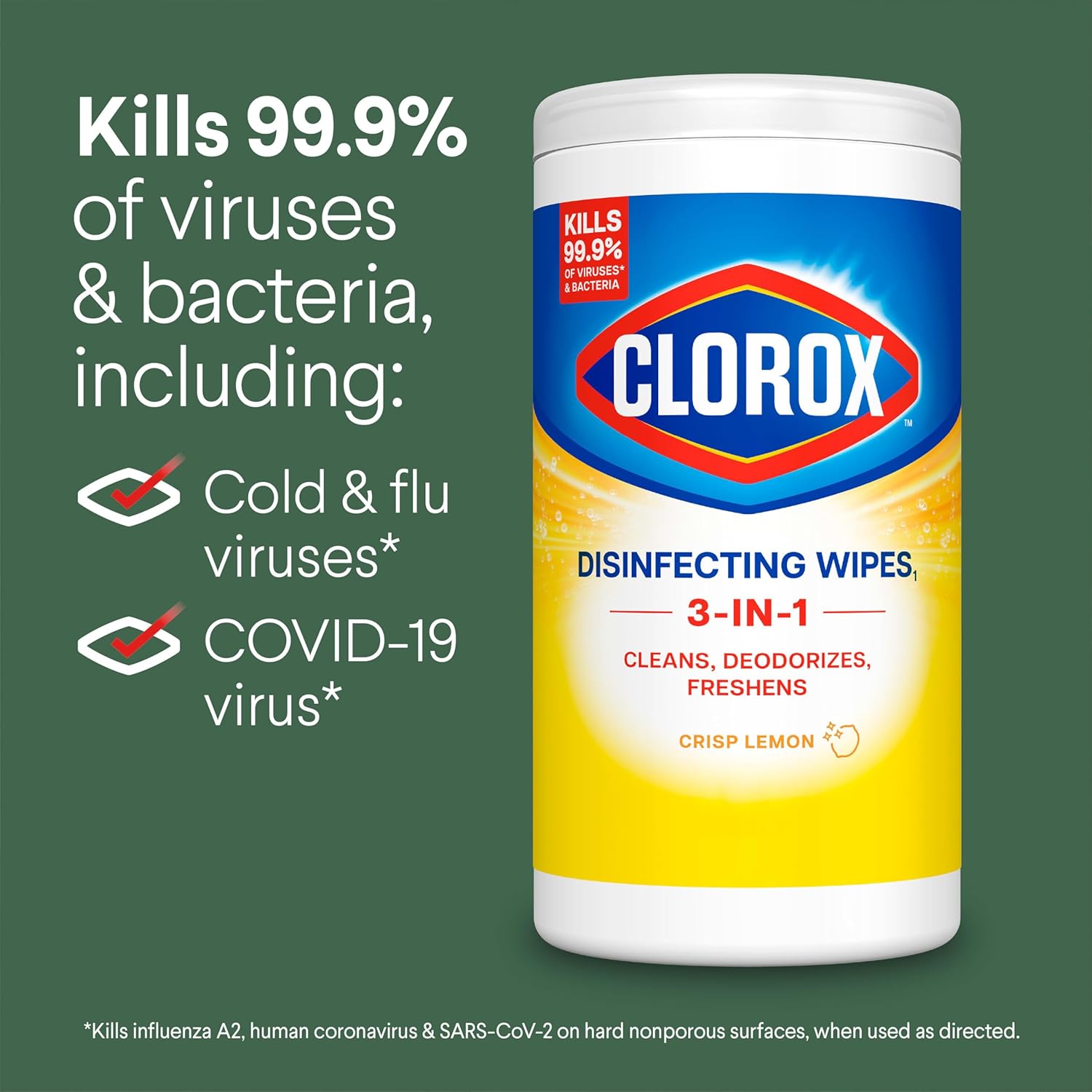Lot of 5 - Clorox Disinfecting Wipes 75 Ct Lemon Antibacterial Cleaning by Clorox