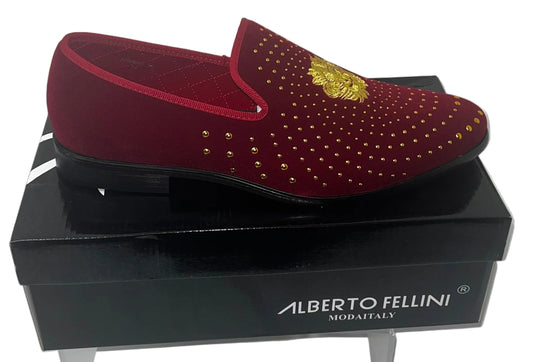 Lot of 5 - Alberto Fellini Sparko 36 Burgundy Velvet Dress Loafers Men's Mixed Sizes New by Alberto Fellini