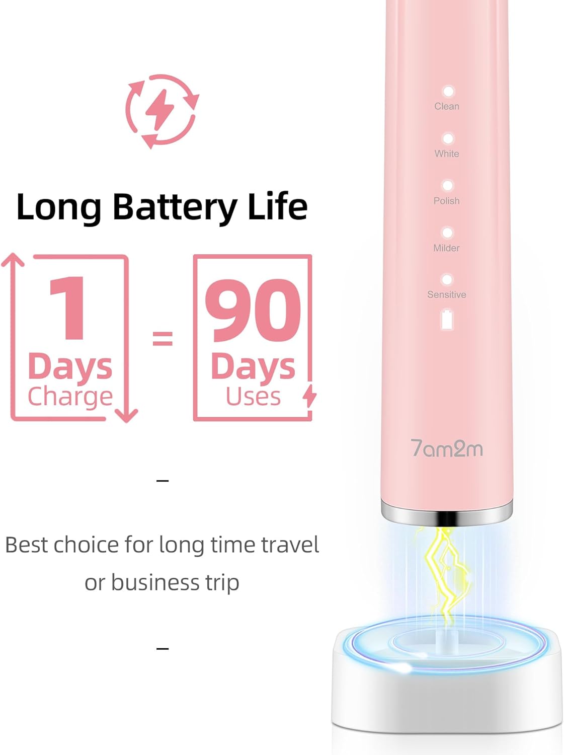 Lot of 10 - 7am2m Sonic Electric Toothbrush 2 Pack Rechargeable by 7am2m