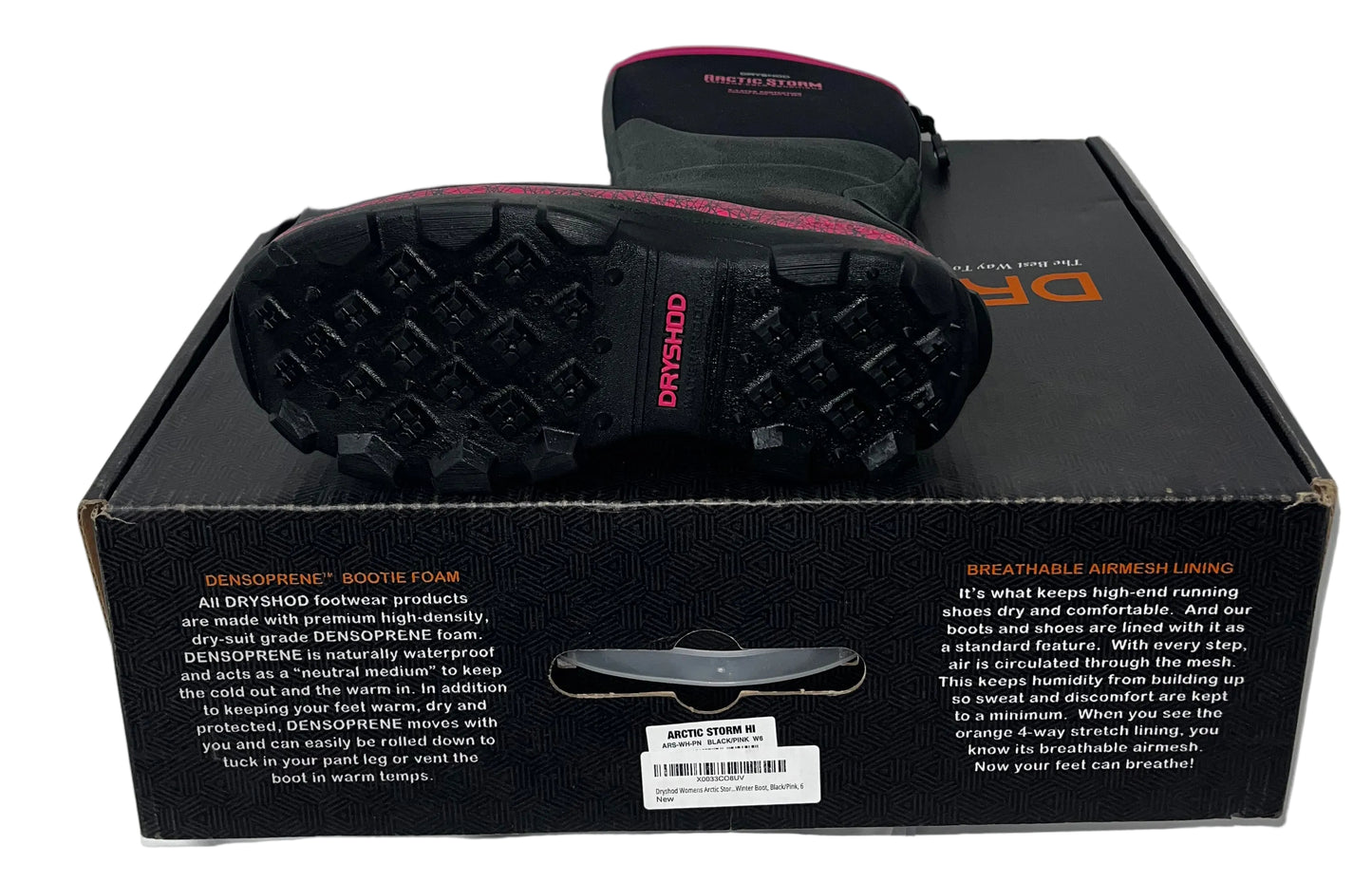 Dryshod Arctic Storm Hi Women's Waterproof Insulated Winter Boots Black Pink Size 6 by Dryshod