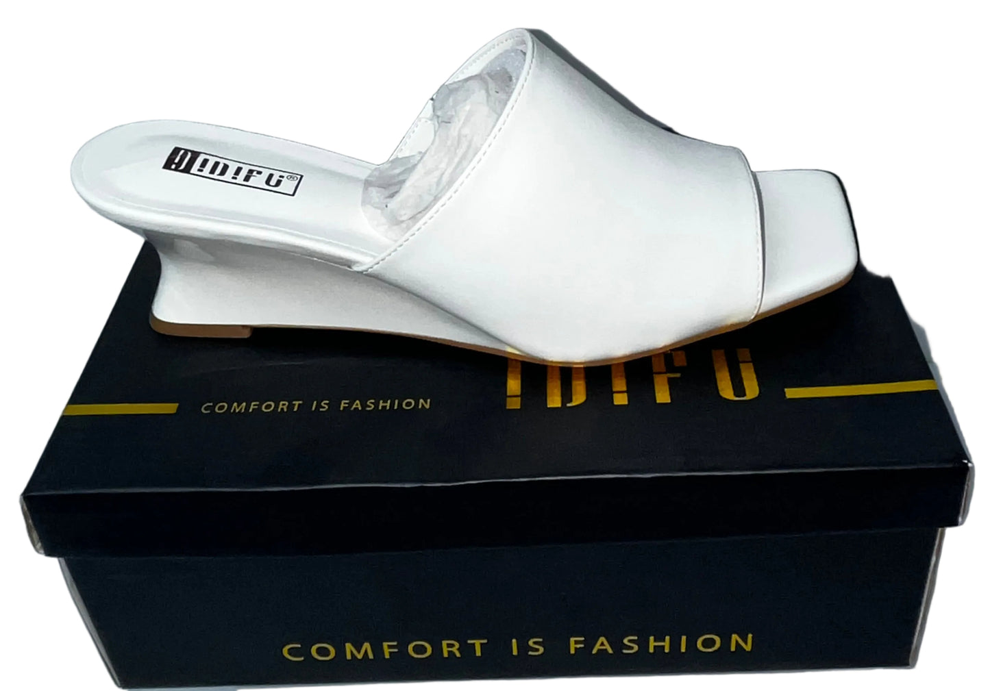 Lot of 5 - IDIFU Women's White Slip-On Low Wedge Sandals Size 8.5 New in Box by IDIFU