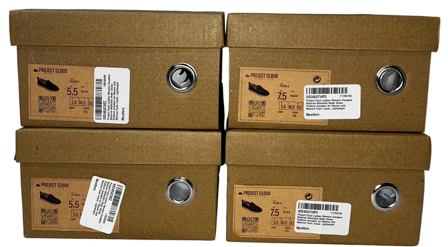 Lot of 4 - Project Cloud Fildea Women's Black Slip-On Shoes Sizes 5.5 & 7.5 by Project Cloud
