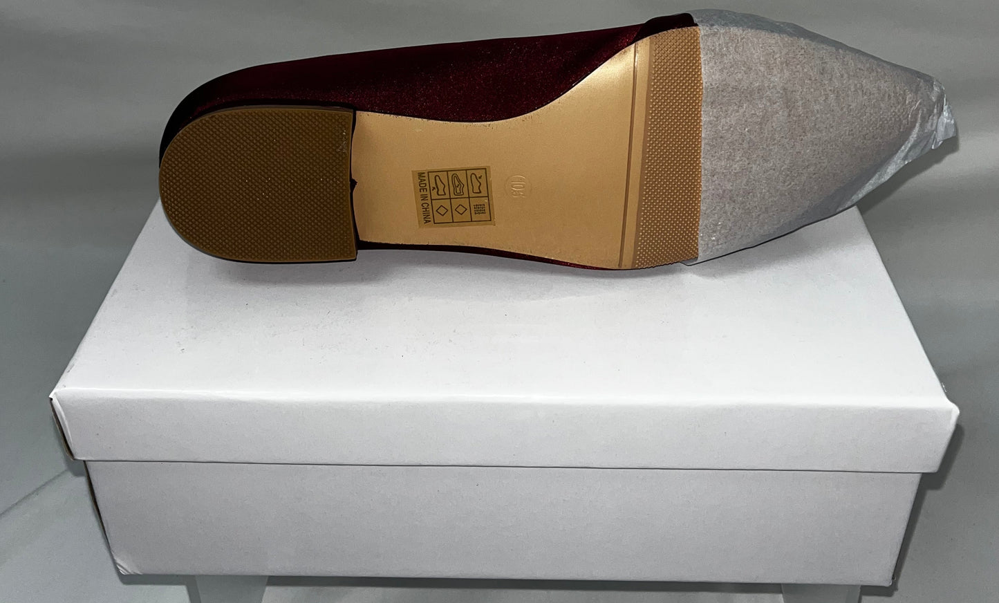 Lot of 3 - ERIJUNOR Women's Burgundy Satin Pointed Toe Wedding Dress Flats Mixed Sizes by ERIJUNOR