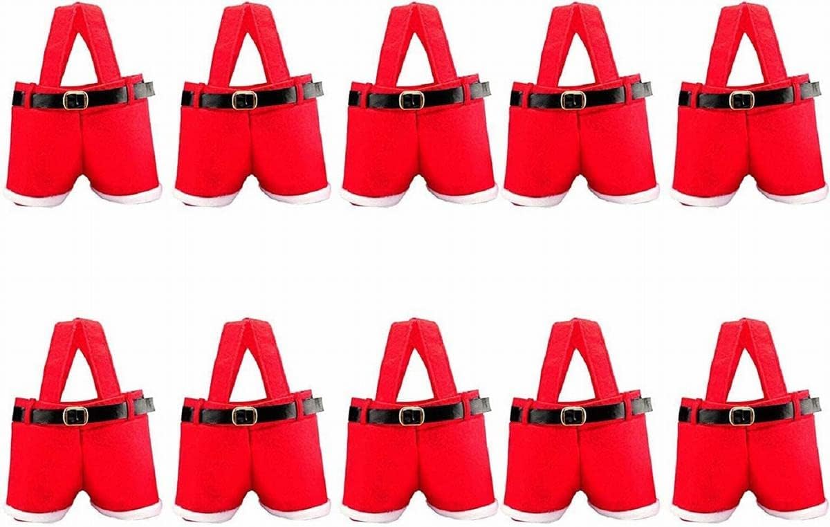 Lot of 5 - Santa Pants Gift Bags Christmas Treat Candy Party Favor Bags