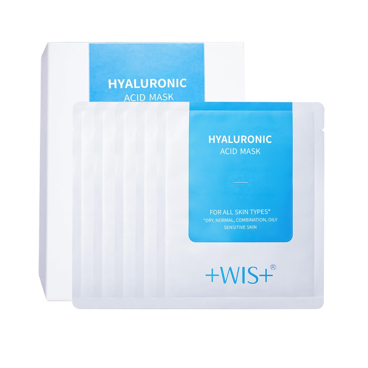 Lot of 16 - WIS+ Professional Hyaluronic Acid Moisturizing Face Masks by WIS+