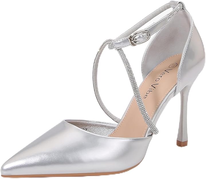 Lot of 3 - VeroVibe Women's Silver Gray Rhinestone Stiletto Heels Size 6.5 by VeroVibe