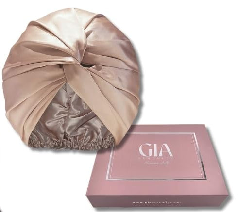 Lot of 4 - GIA Reserve Rose Mulberry Silk Hair Bonnets Sleep Caps by GIA Reserve