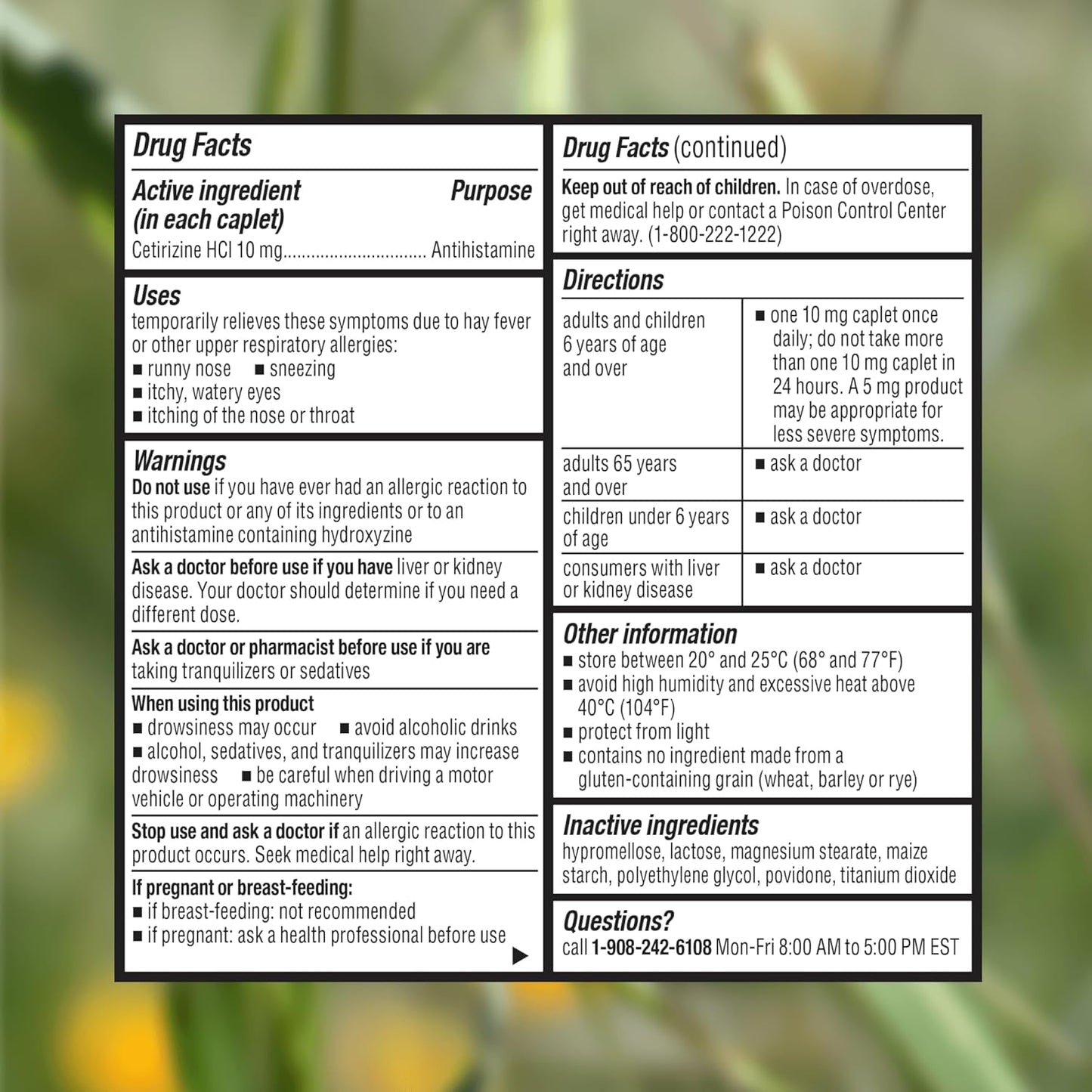 Lot of 10 - Cabinet All Day Allergy Relief Cetirizine 10mg 30 Tablets by Cabinet: